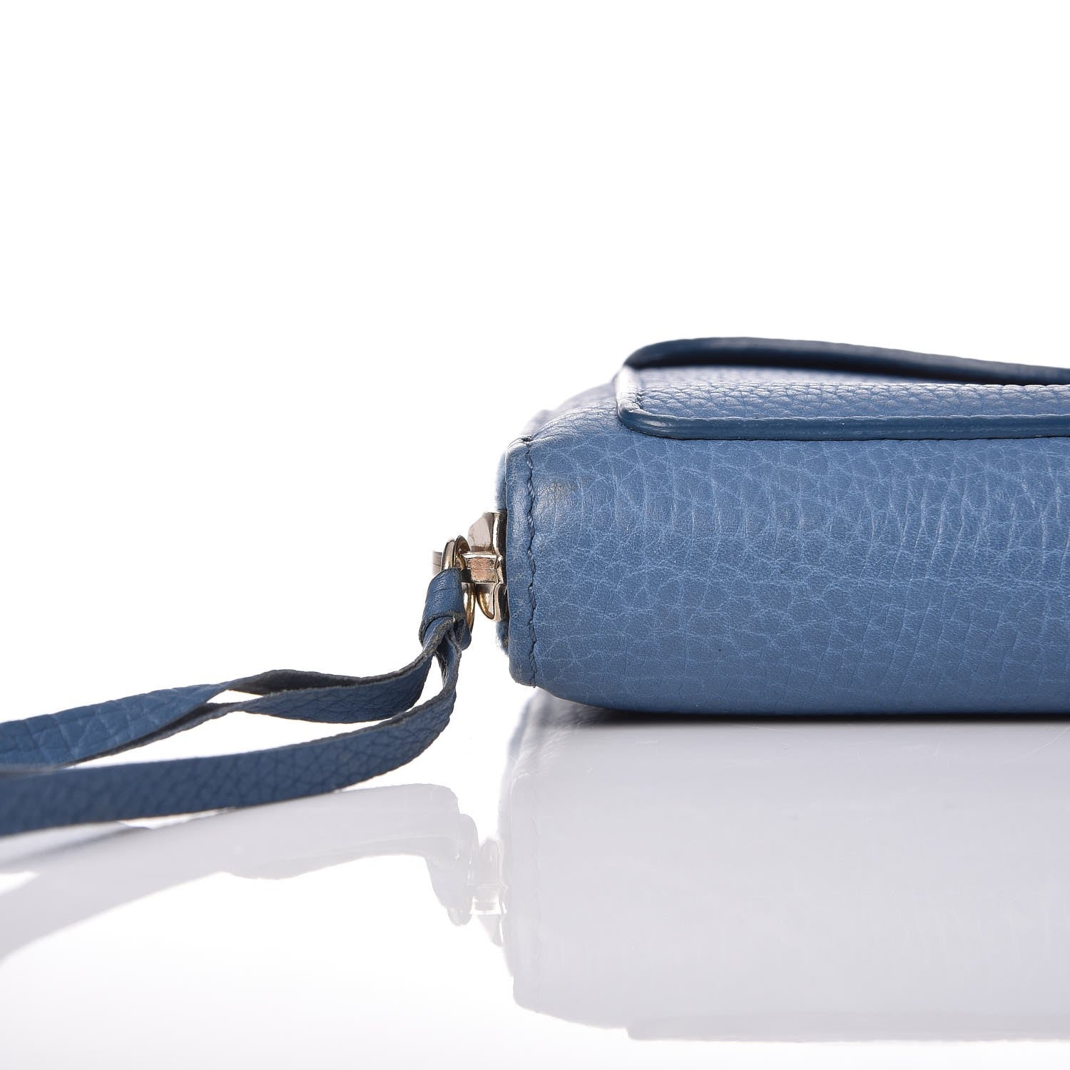 Balenciaga Grained Calfskin Tube Continental Zip Around Wallet Bleu 7 of 11