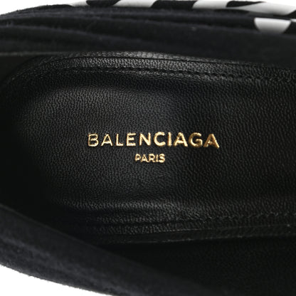 Balenciaga Jersey Crepe Political Campaign Logo Knife 115 Pointed Pumps 36.5 Black White Rouge 7 of 8