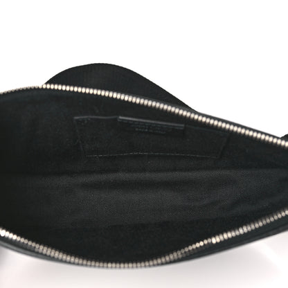 Jimmy Choo Calfskin Logo Embossed Half Moon Shoulder Bag Black 5 of 9