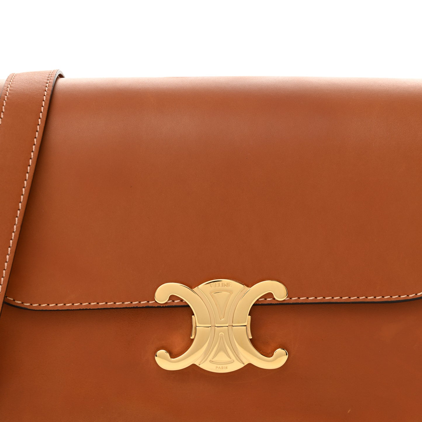 Shiny Calfskin Medium Triomphe Tan