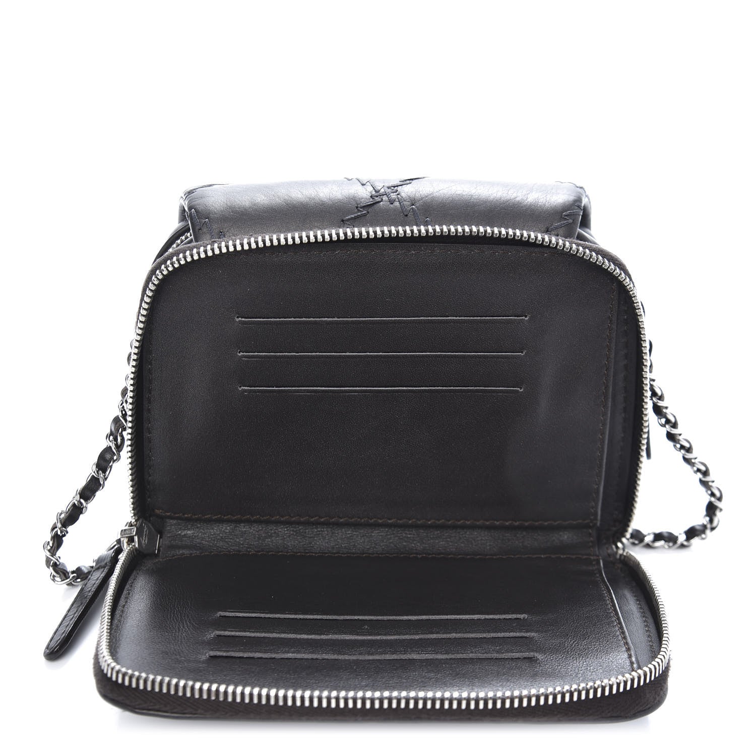 Chanel Metallic Lambskin Stitched New Mini Flap Grey 5 of 14