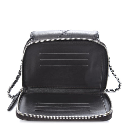 Chanel Metallic Lambskin Stitched New Mini Flap Grey 5 of 14
