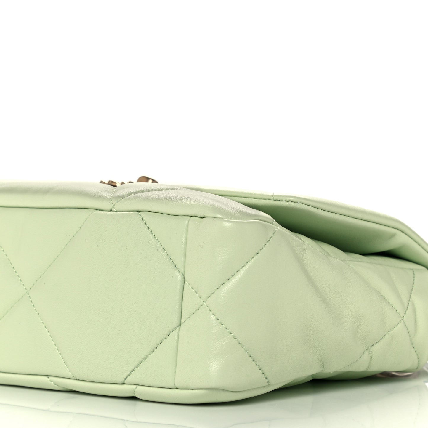 Lambskin Quilted Medium Chanel 19 Flap Light Green