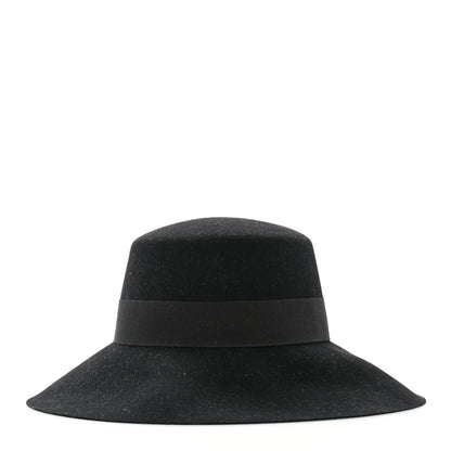 Hermes Rabbit Felt Farrah Clou de Selle Hat 56 Black 5 of 8