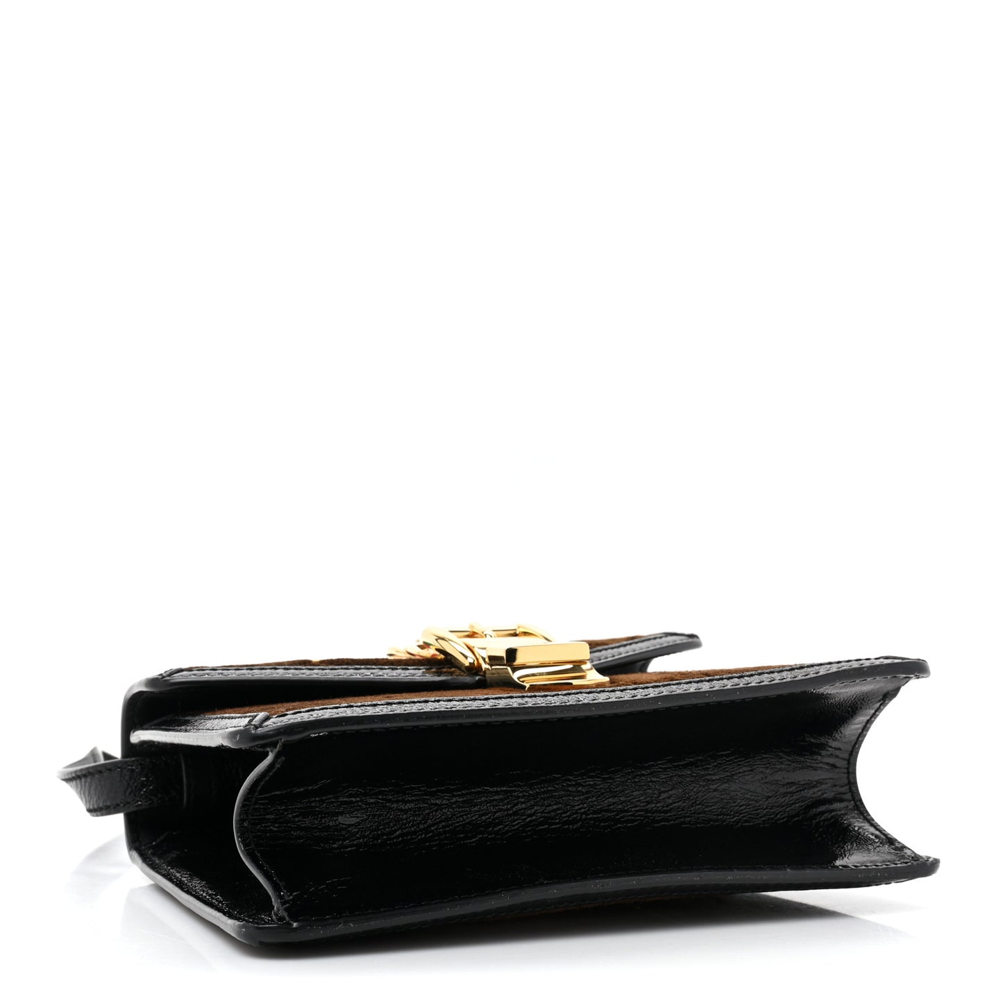 Velvet GG Monogram Web Mini Sylvie Top Handle Bag Brown Black Oro Vecchio