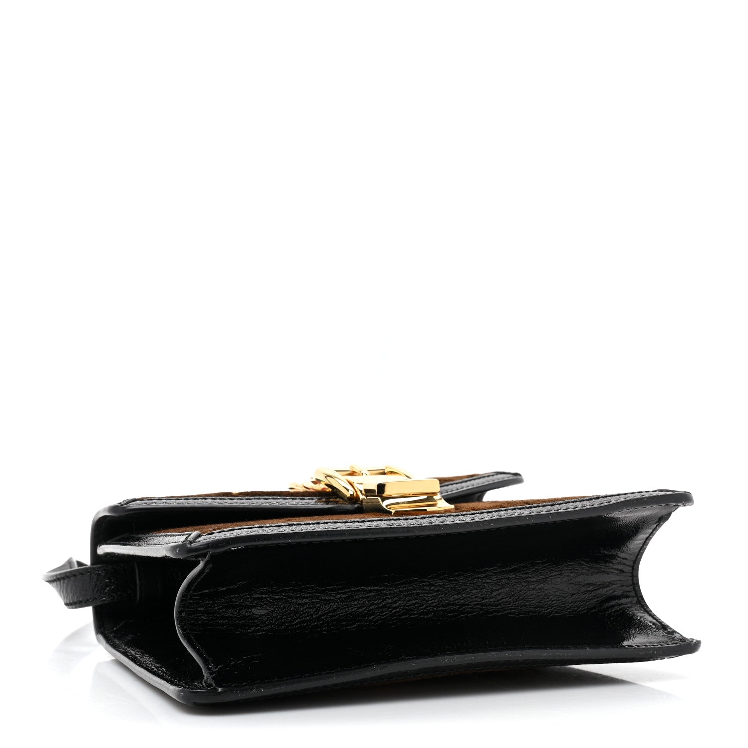 Gucci Velvet GG Monogram Web Mini Sylvie Top Handle Bag Brown Black Oro Vecchio 4 of 11