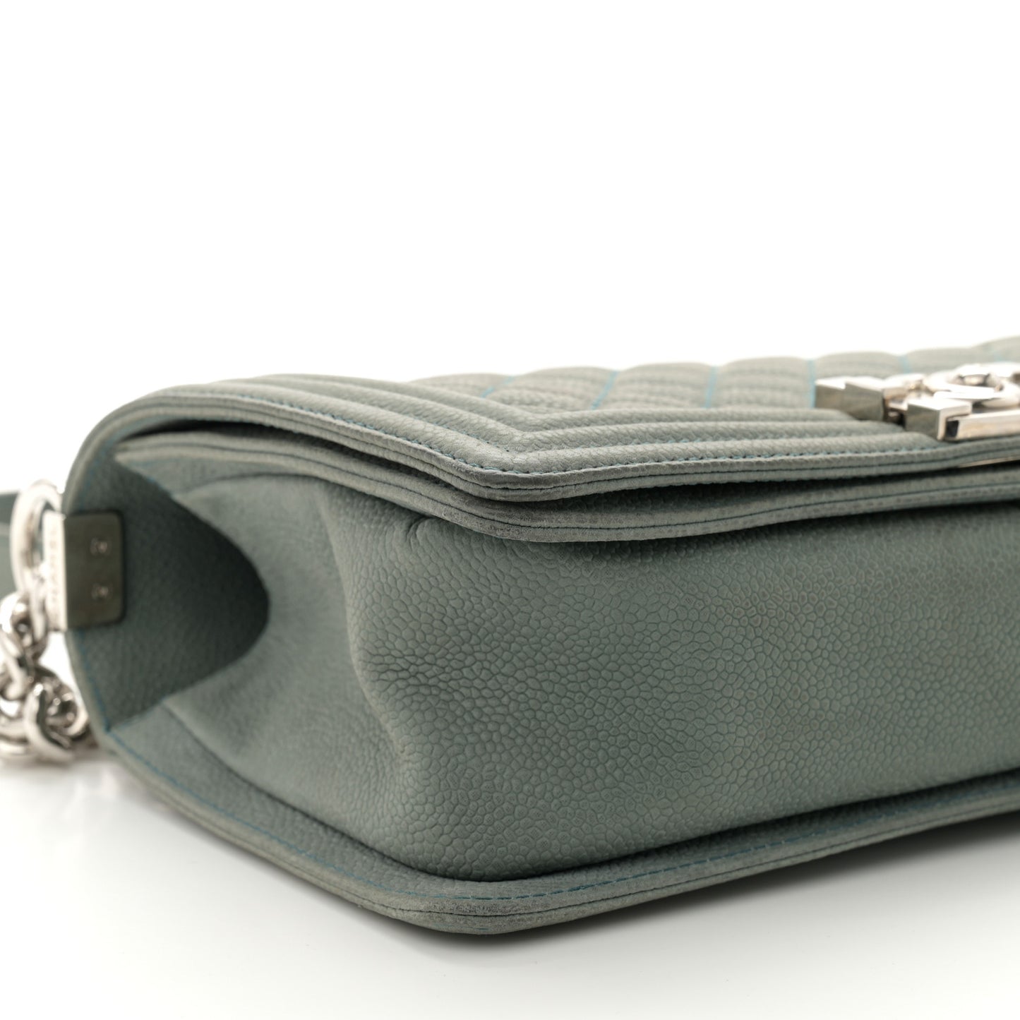 Caviar Quilted Medium Boy Flap Vert Fonce