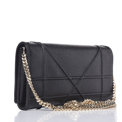 Christian Dior Grained Calfskin Diorama Croisiere Chain Wallet Black 3 of 8