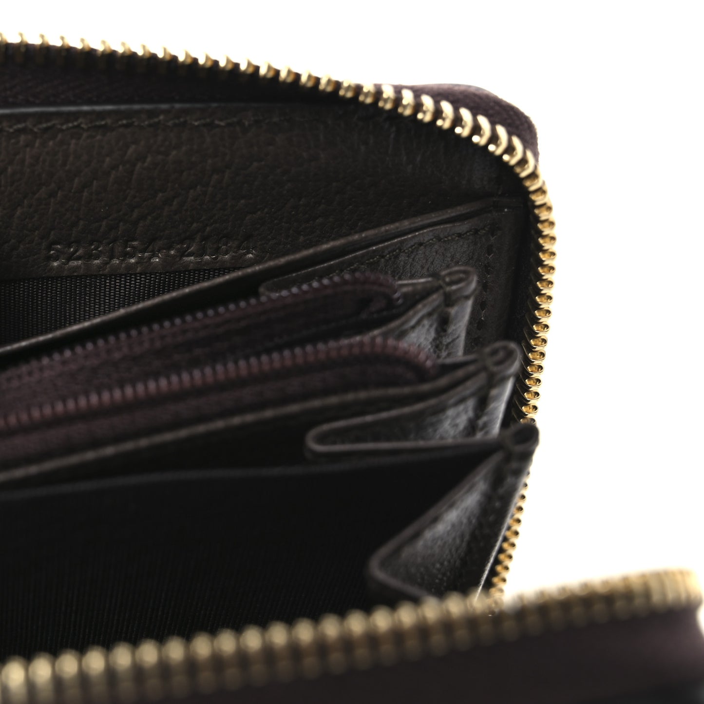 GG Supreme Monogram Web Ophidia Zip Around Wallet Brown