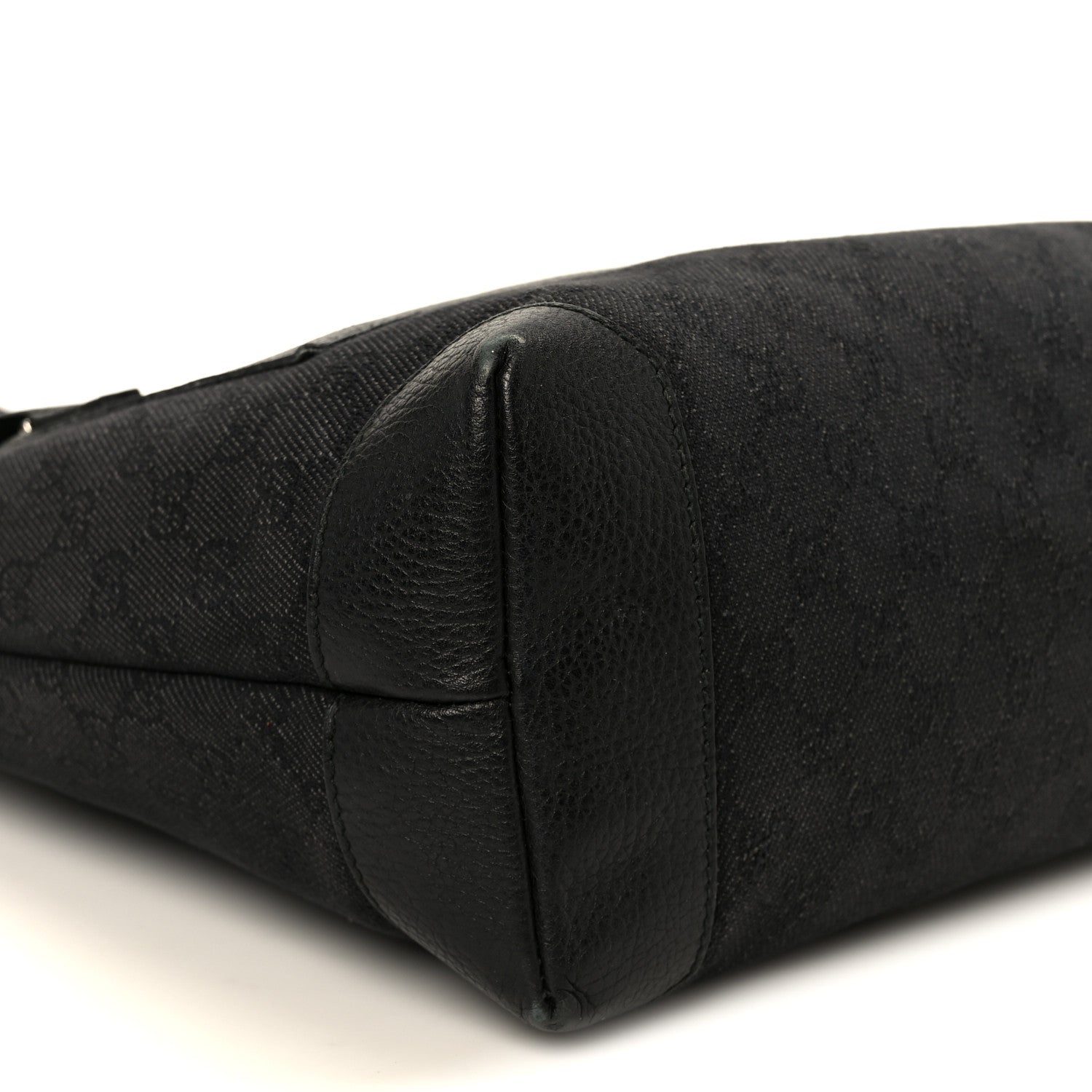 Gucci Denim Monogram Tote Bag Black 9 of 12