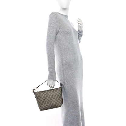 Gucci GG Supreme Monogram Textured Calfskin Web Super Mini Ophidia Shoulder Bag Beige Ebony New Acero 2 of 8