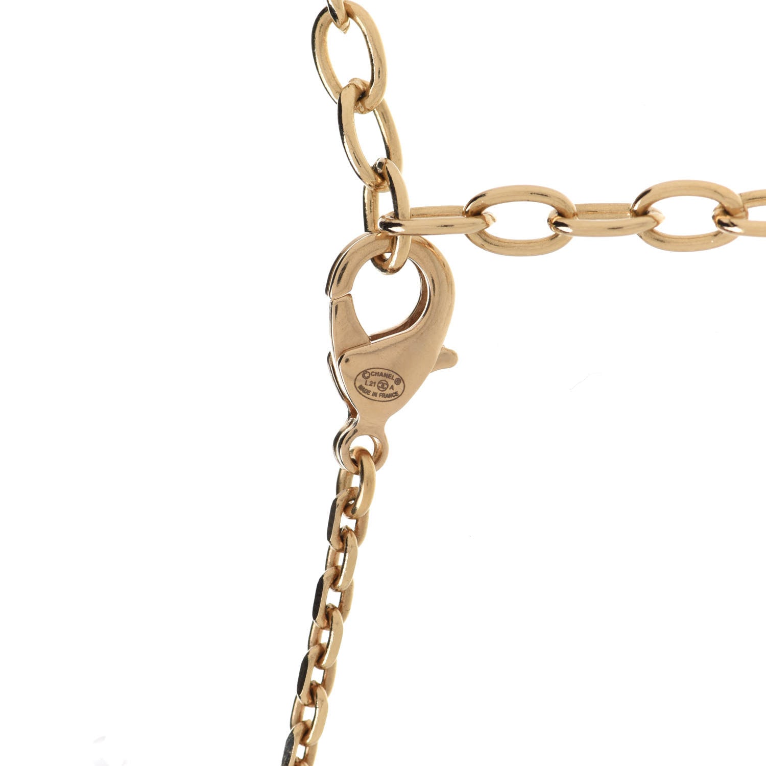 Chanel Crystal Pearl Necklace Gold 6 of 7