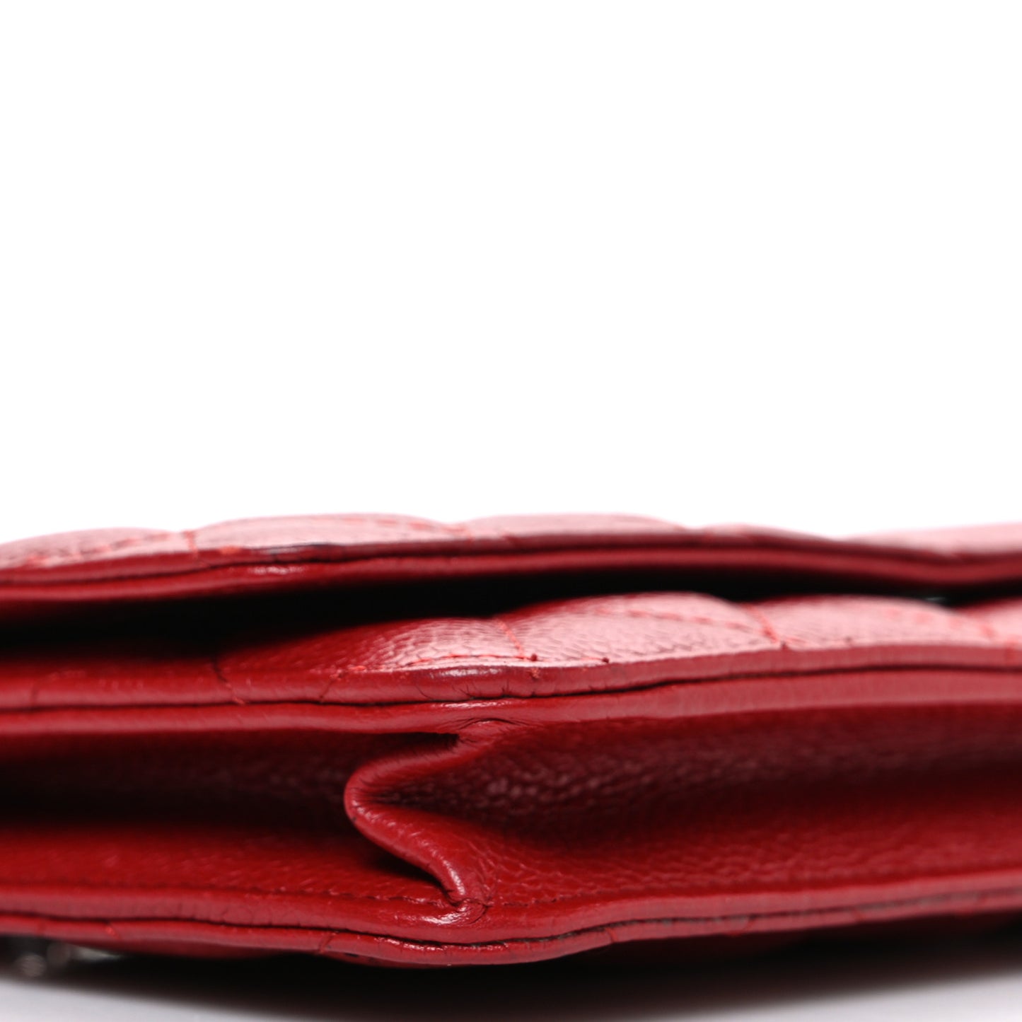 Caviar Quilted Wallet on Chain WOC Red
