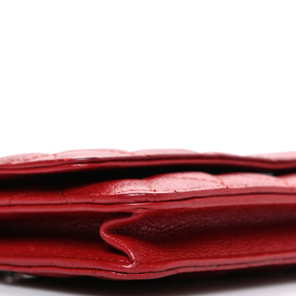Chanel Caviar Quilted Wallet on Chain WOC Red 10 of 12