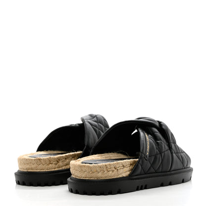 Christian Dior Calfskin Cannage Dtwist Espadrille Platform Sandals 38 Black 4 of 9