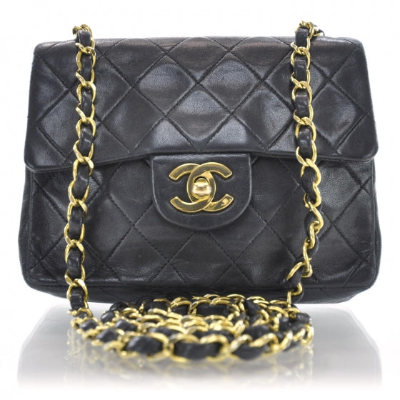 Lambskin Quilted Mini Flap Black