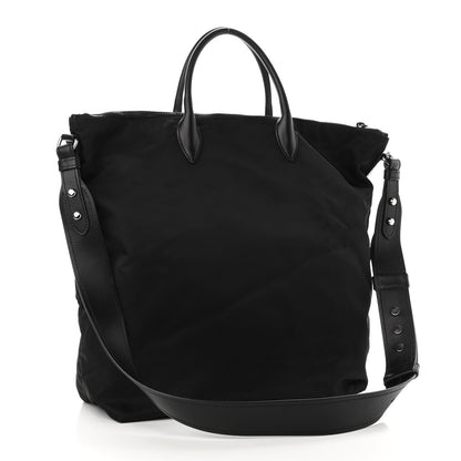 Prada Tessuto Nylon Passama Embroidered Shopping Tote Black 2 of 9