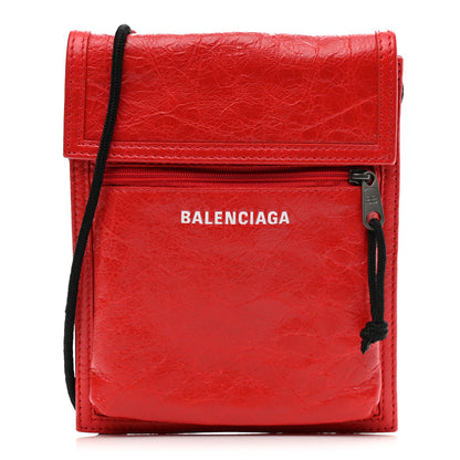 Balenciaga Agneau Arena Small Explorer Crossbody Pouch Red 1 of 8
