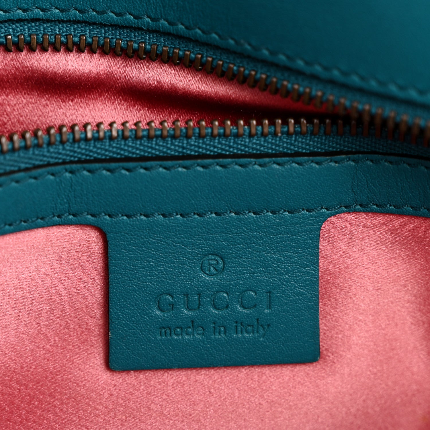 Gucci Velvet Matelasse Small GG Marmont Shoulder Bag Pavone Cyan 6 of 14