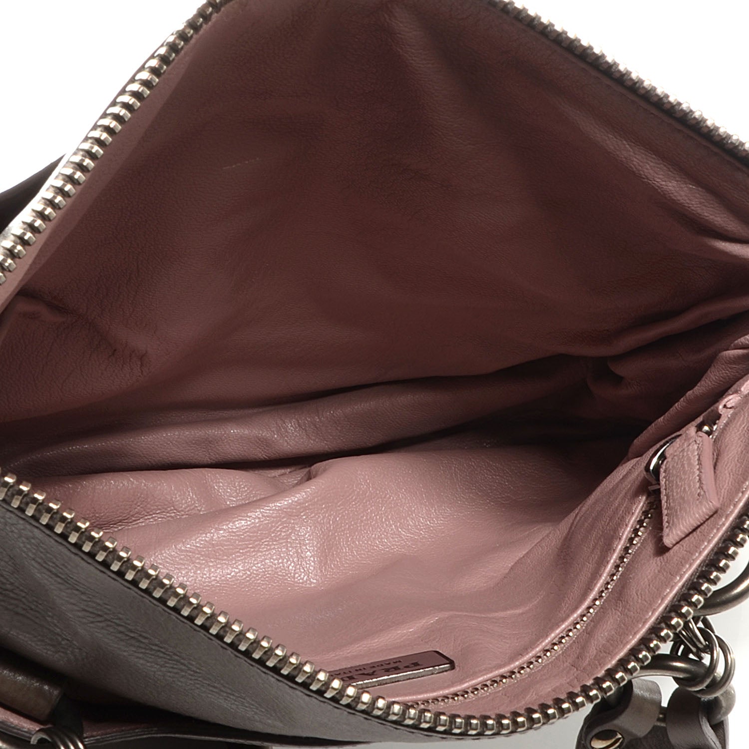 Prada Leather Zip Tote Fumo 6 of 11