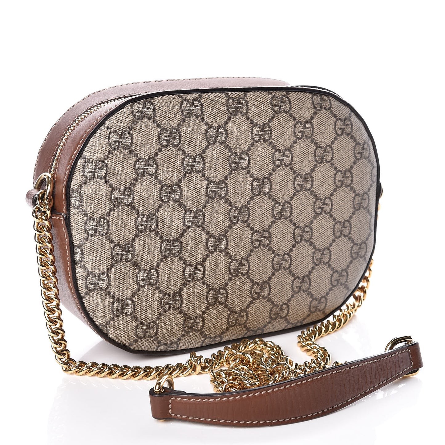 GG Supreme Monogram Floral Embroidered Mini Chain Shoulder Bag Beige Tuscany