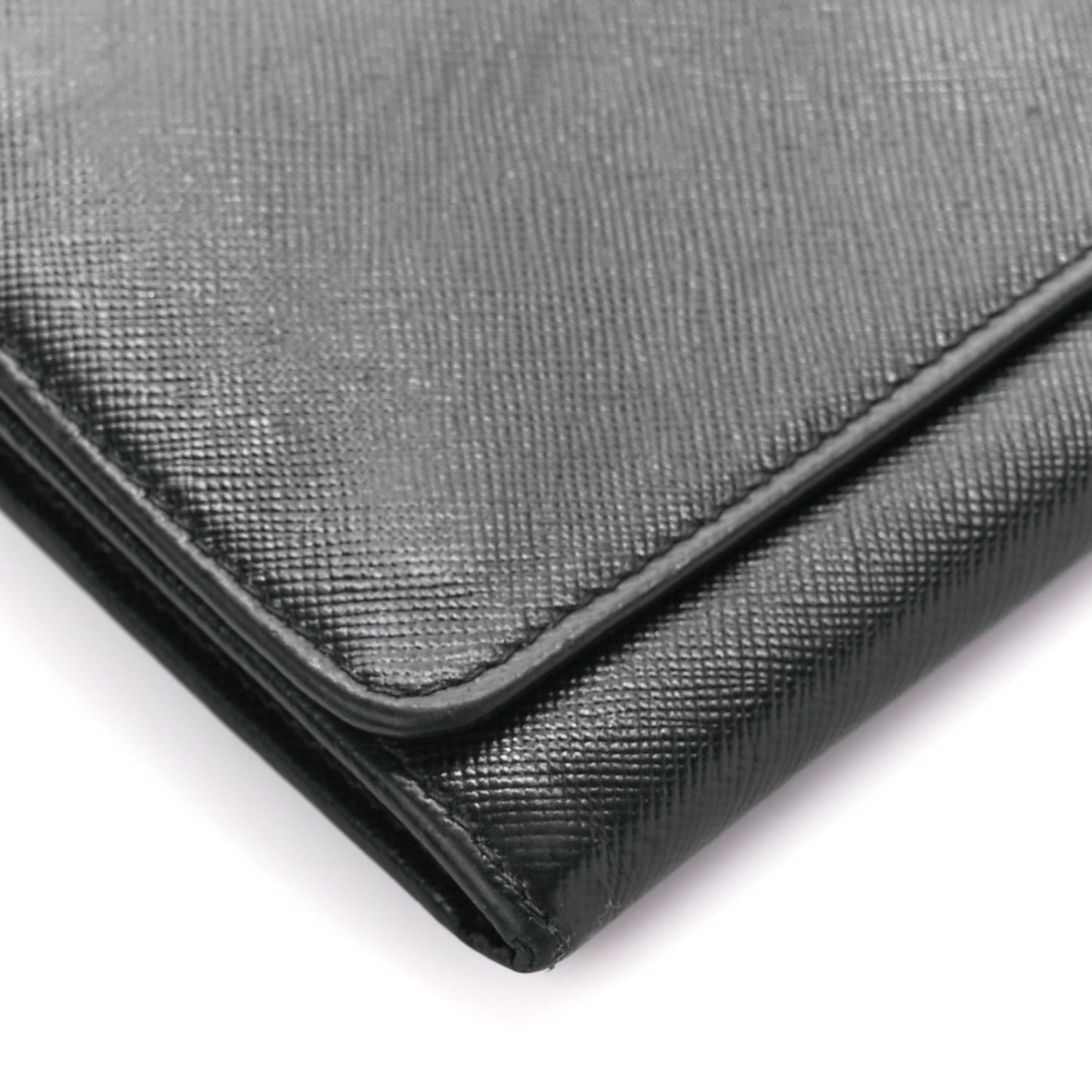 Saffiano Metal Oro Chain Wallet Black