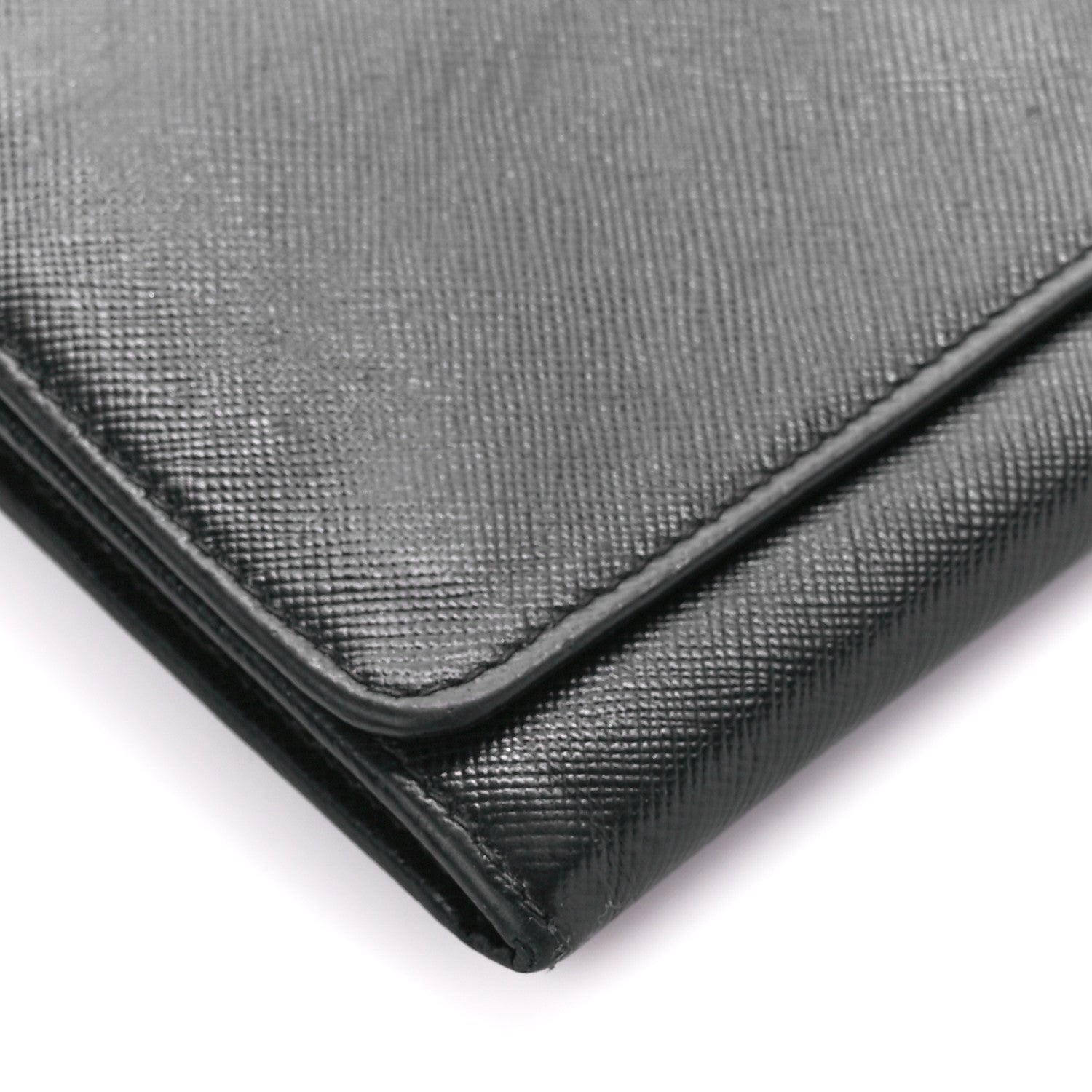 Prada Saffiano Metal Oro Chain Wallet Black 9 of 12