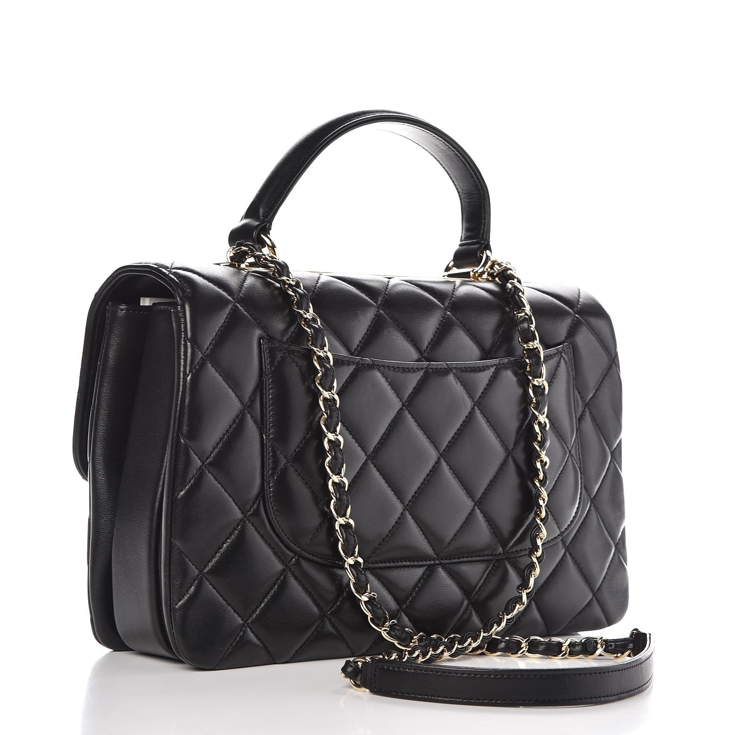 Chanel Lambskin Quilted Medium Trendy CC Flap Dual Handle Bag Black 3 of 8
