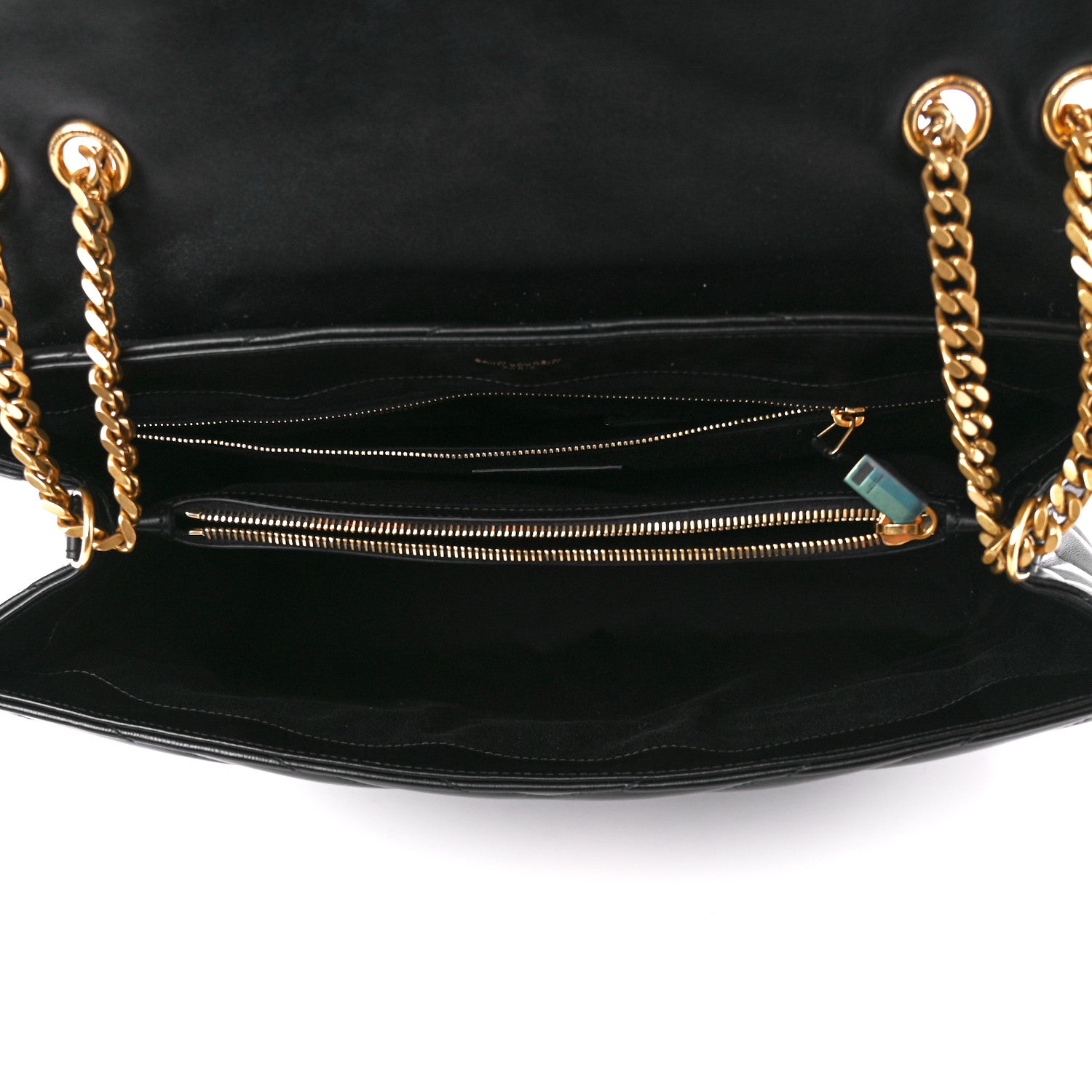 Saint Laurent Calfskin Y Quilted Monogram Large Loulou Chain Satchel Black 5 of 12