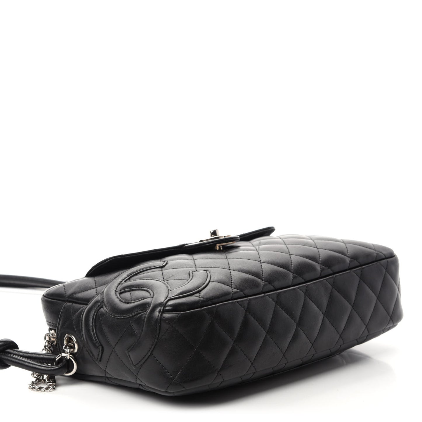 Calfskin Quilted Cambon Camera Case Black
