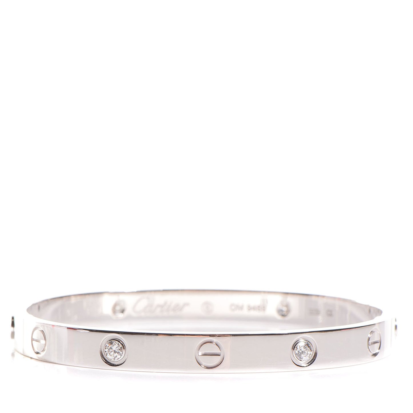 18K White Gold 4 Diamond LOVE Bracelet 17