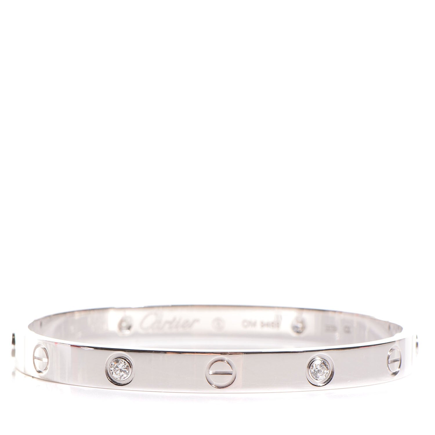 Cartier 18K White Gold 4 Diamond LOVE Bracelet 17 1 of 7
