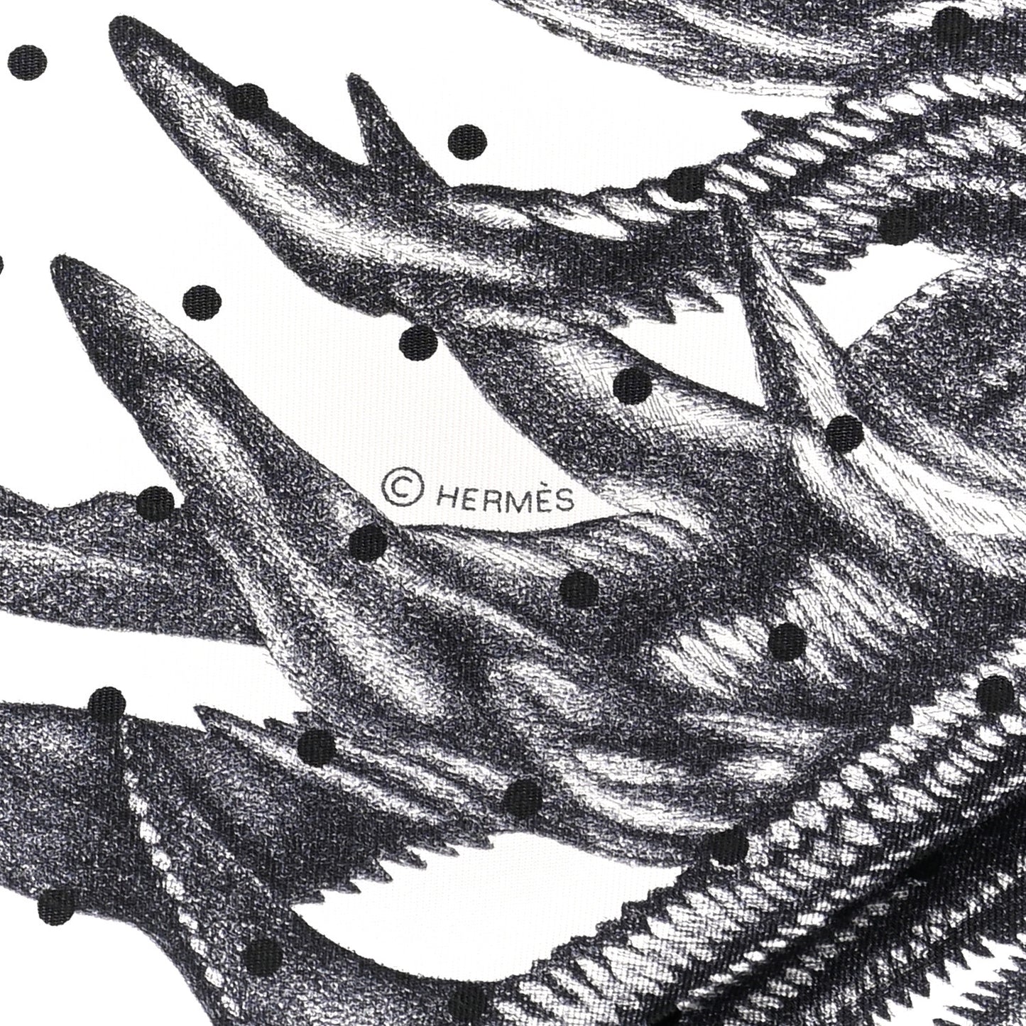 Silk Plumets Et Panaches Scarf 90 White Black Anthracite