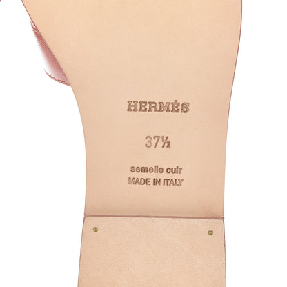 Hermes Chevre Oran Sandals 37.5 Rouge Blush 6 of 9
