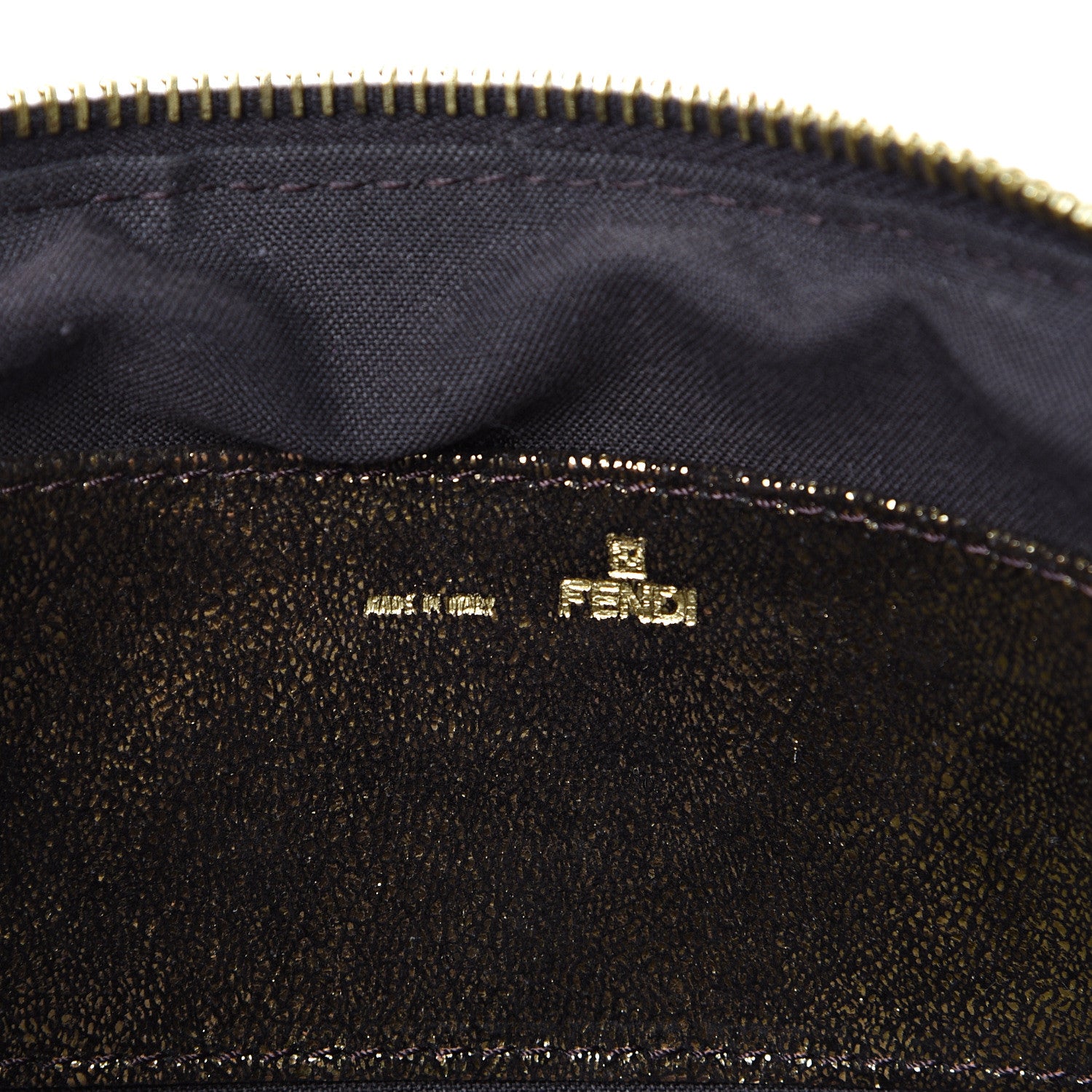Fendi Metallic Canvas Pochette Gold 5 of 9