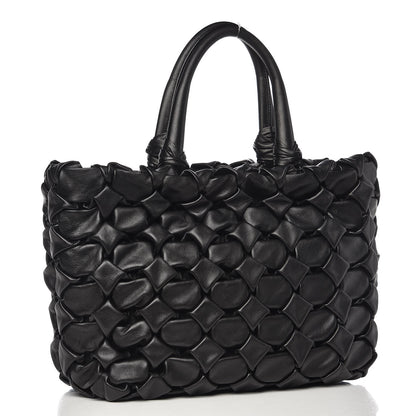 Prada Nappa Woven Tote Black 3 of 7
