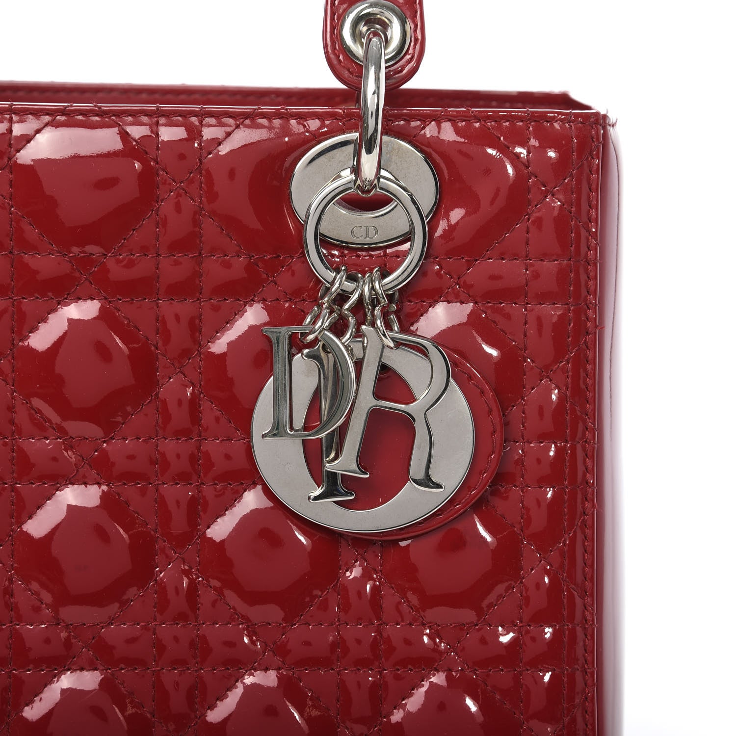 Christian Dior Patent Cannage Medium Lady Dior Red 12 of 12