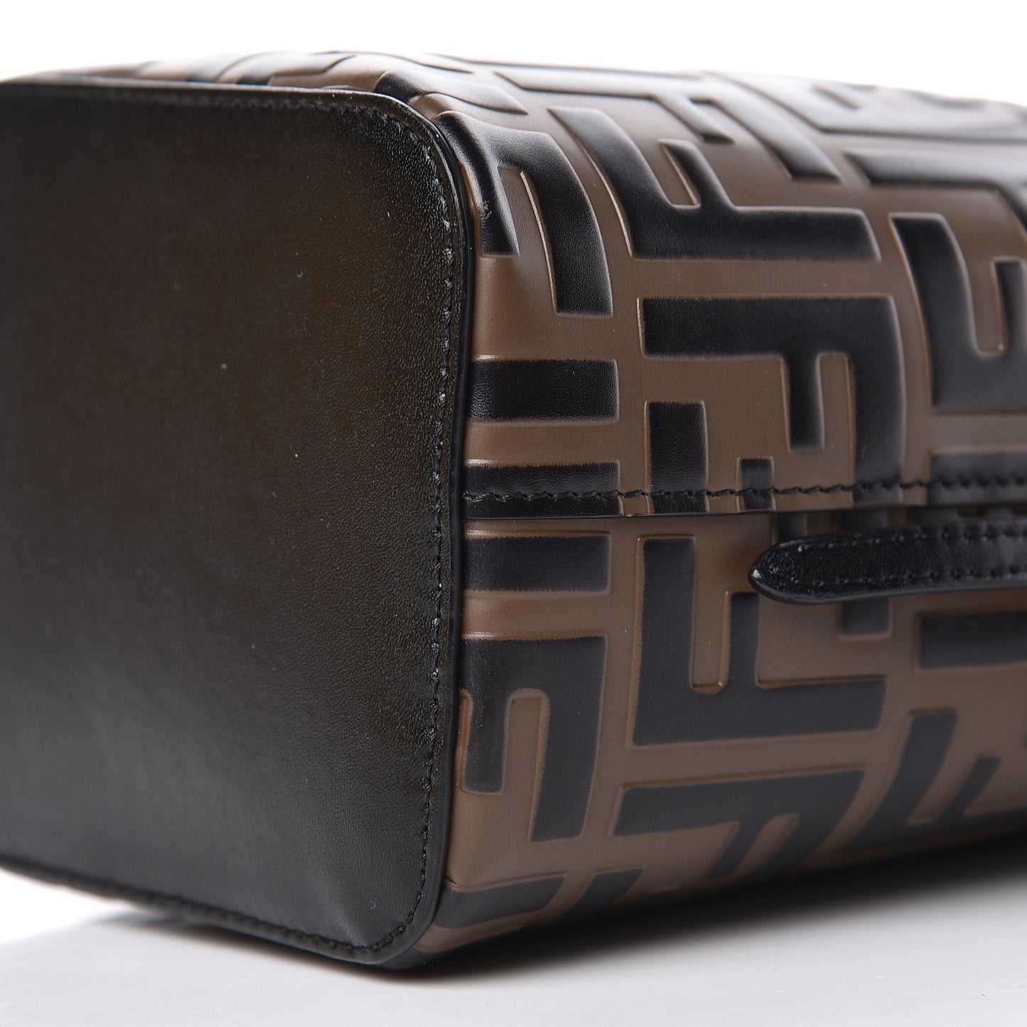 Vitello Liberty F is Fendi Bi-Color FF 1974 Embossed Mini Mon Tresor Bucket Bag Maya Black