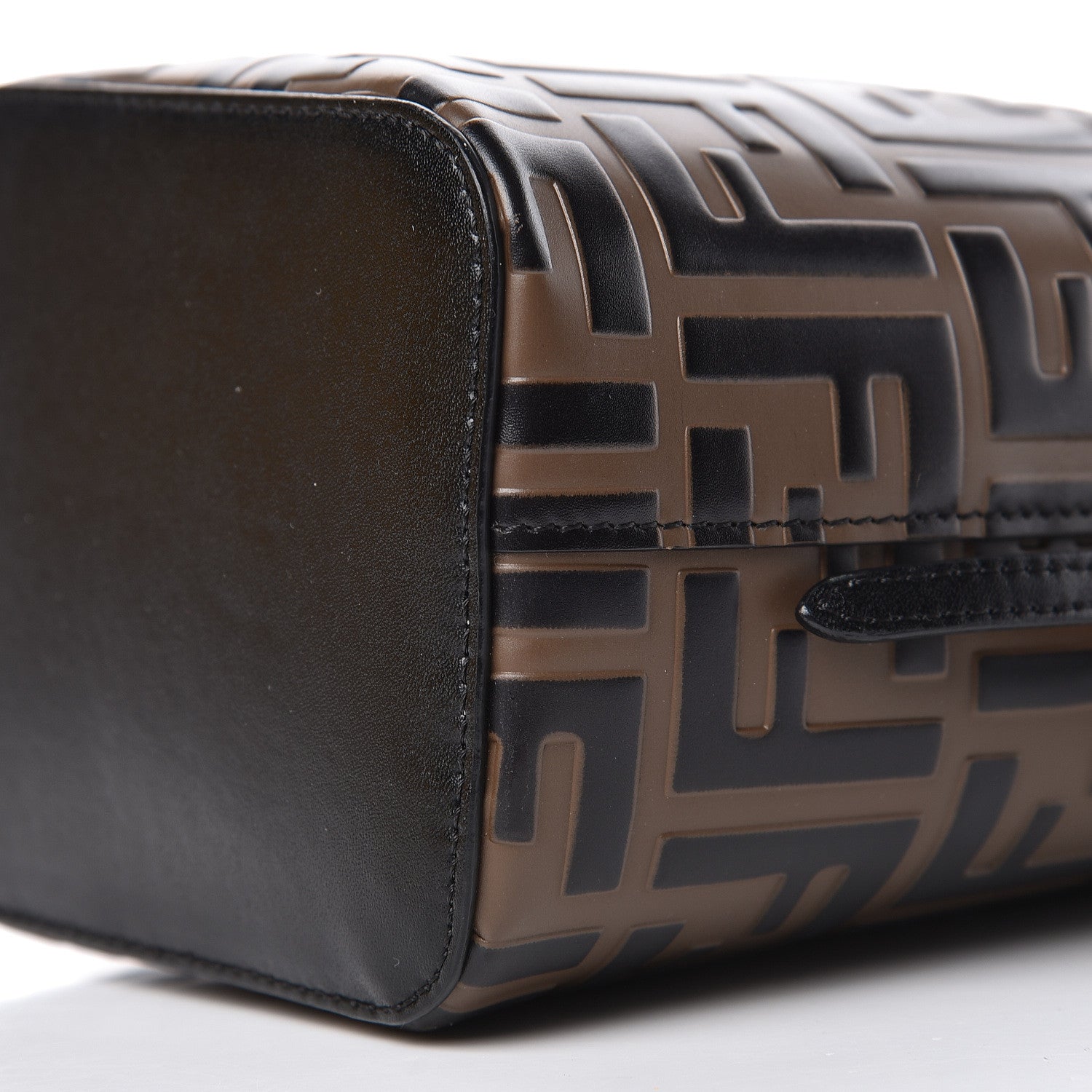 Fendi Vitello Liberty F is Fendi Bi-Color FF 1974 Embossed Mini Mon Tresor Bucket Bag Maya Black 10 of 11