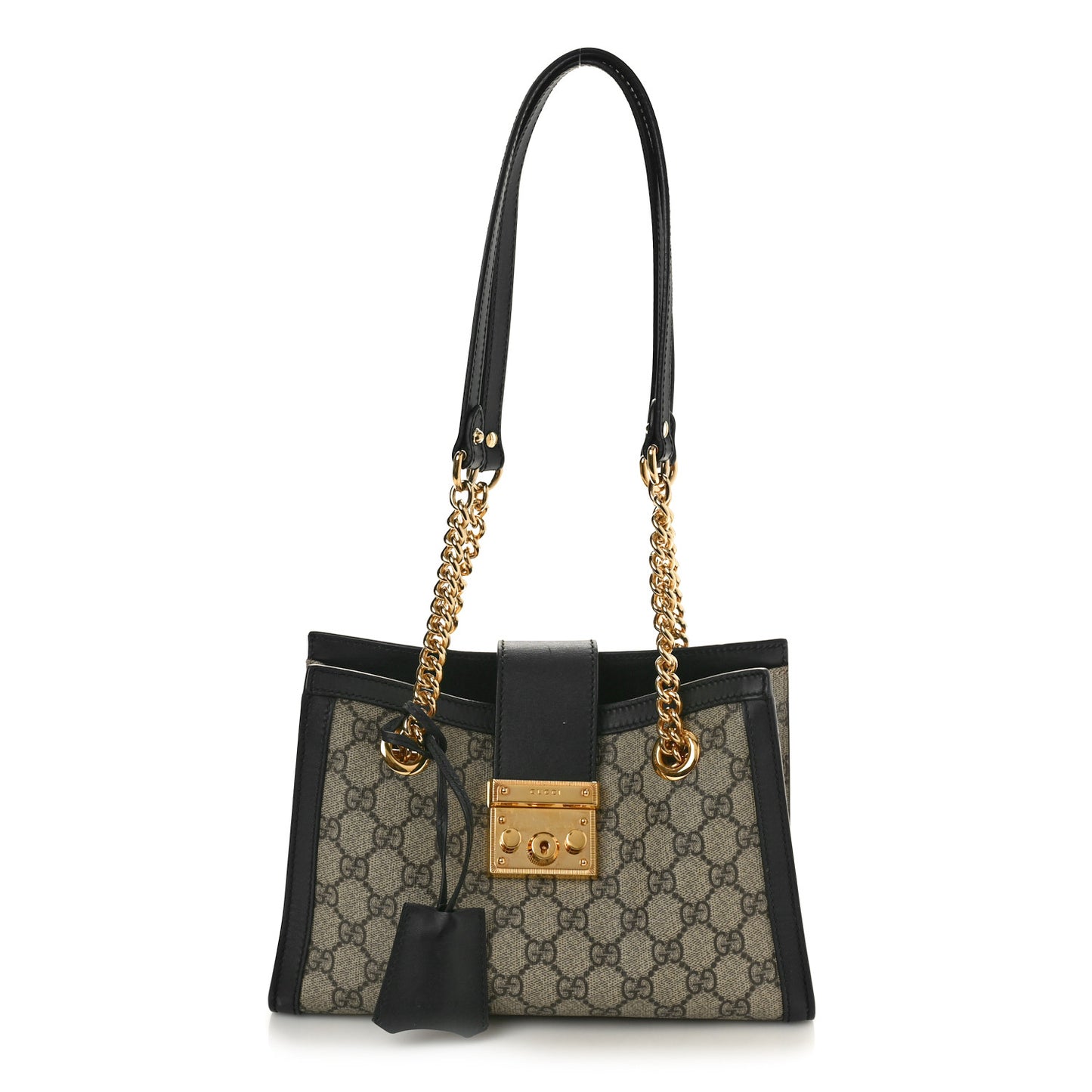 GG Supreme Monogram Small Padlock Tote Black