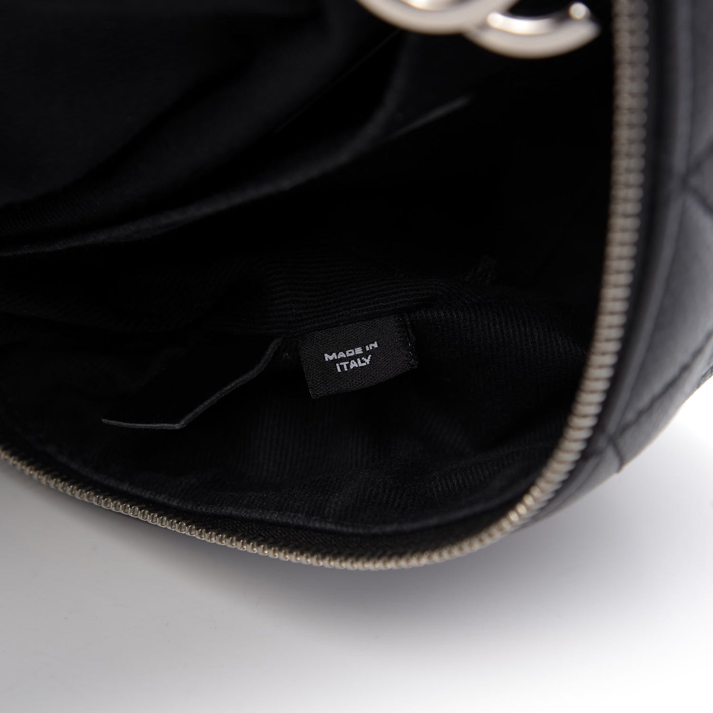 Grained Calfskin Quilted Waist Belt Bag Black
