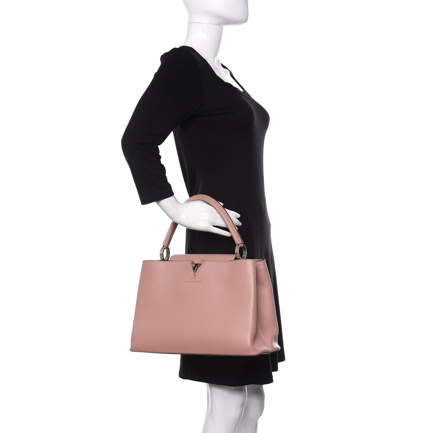 Louis Vuitton Taurillon Capucines MM Magnolia 2 of 10