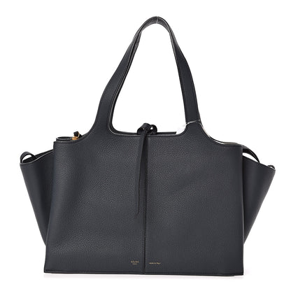 Celine Baby Grained Calfskin Medium Tri-Fold Bag Dark Sea 1 of 10