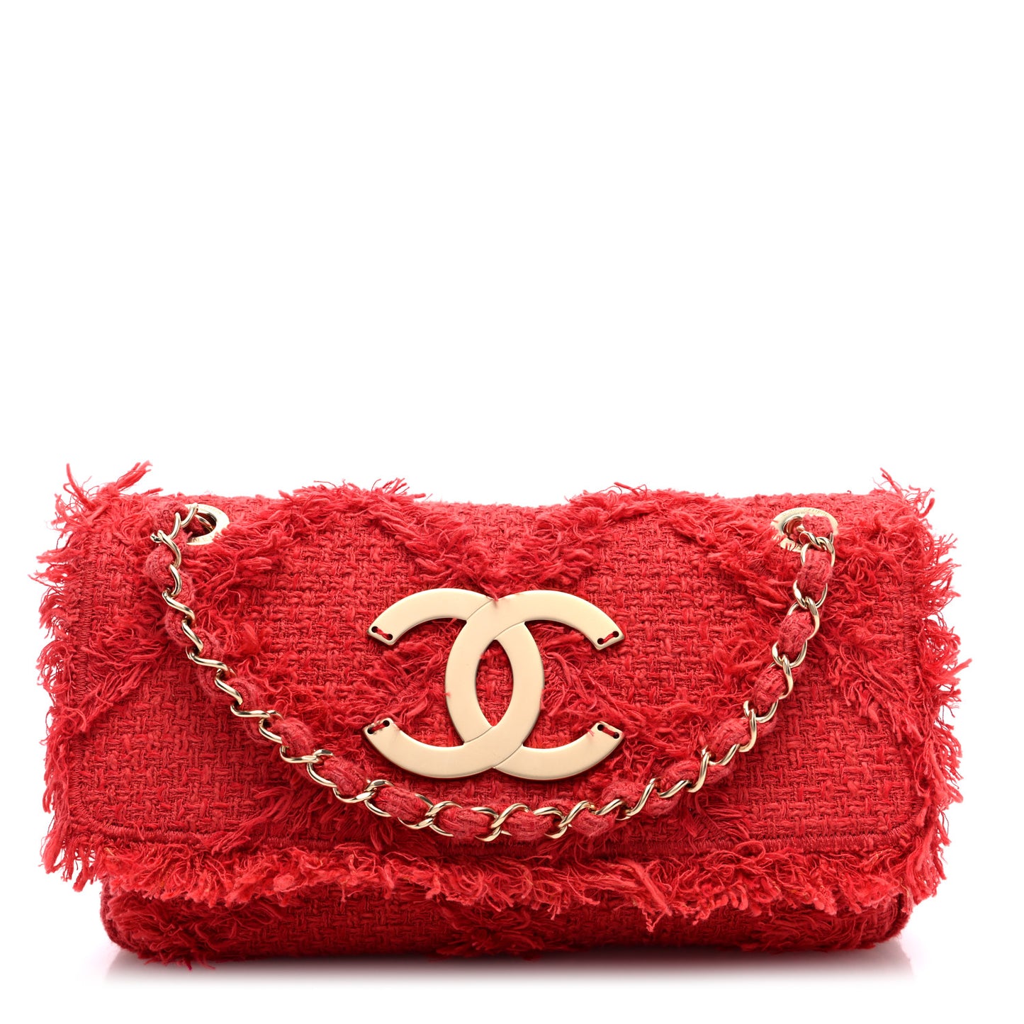 Tweed Medium Nature Single Flap Red