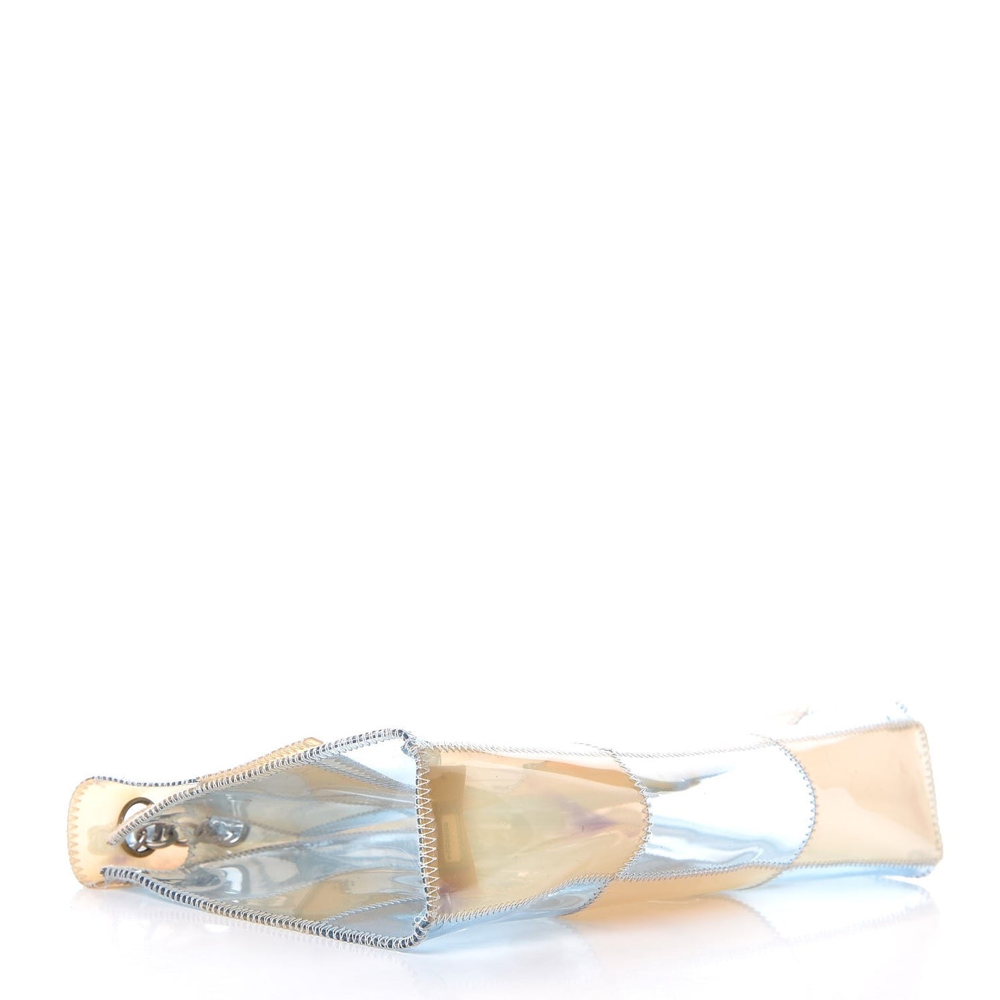 PVC Stitched Flap Beige Light Blue