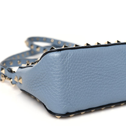 Valentino Garavani Pebbled Calfskin Small Rockstud Flip Lock Shoulder Bag Niagara 8 of 9