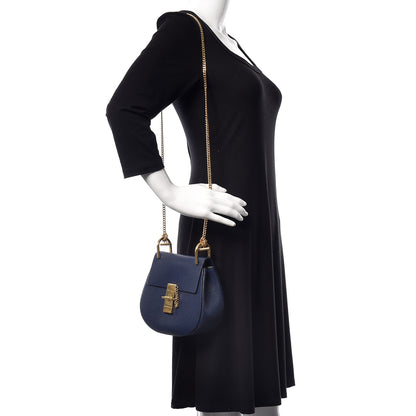 Chloe Grained Lambskin Mini Drew Shoulder Bag Royal Navy 2 of 10