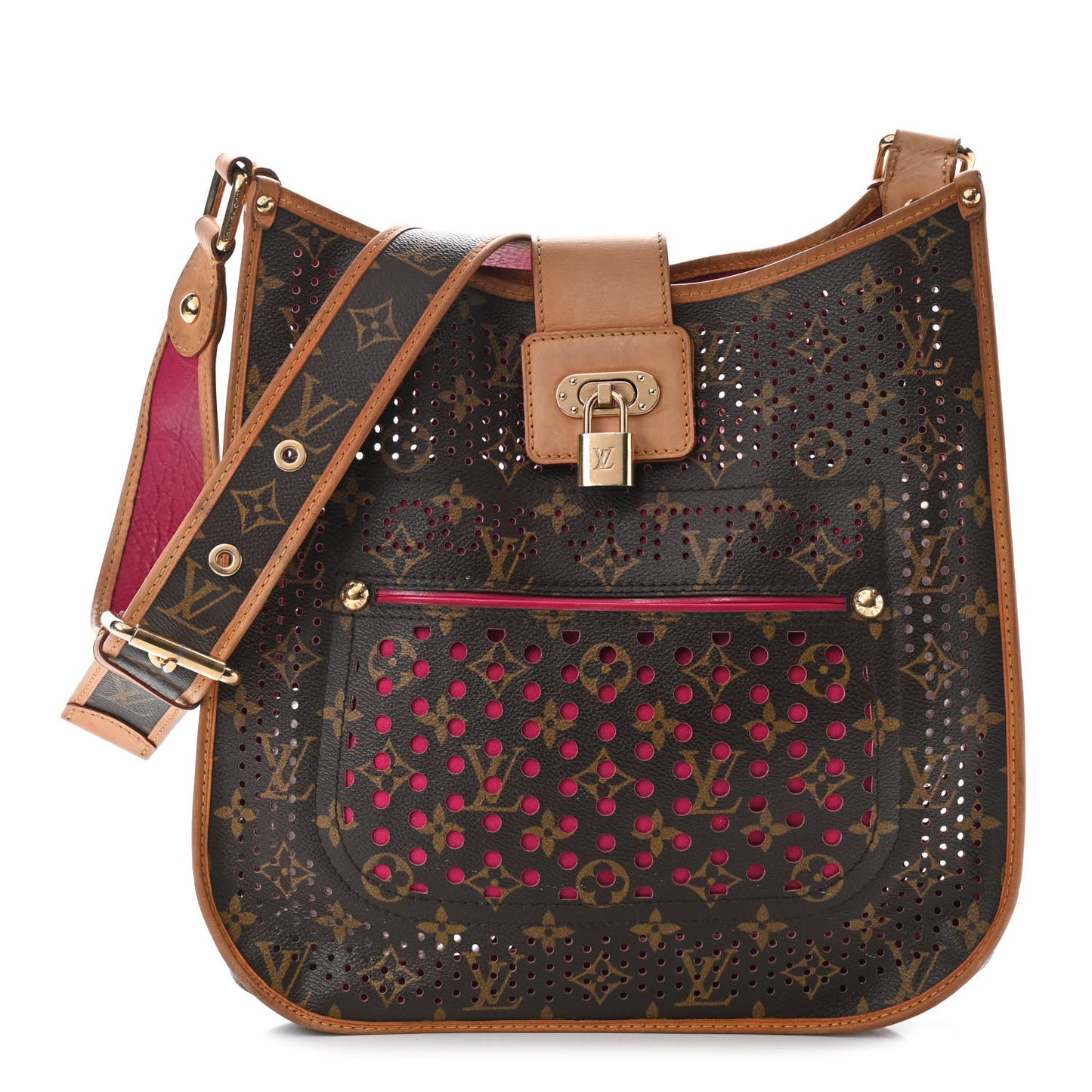 Monogram Perforated Musette Fuchsia
