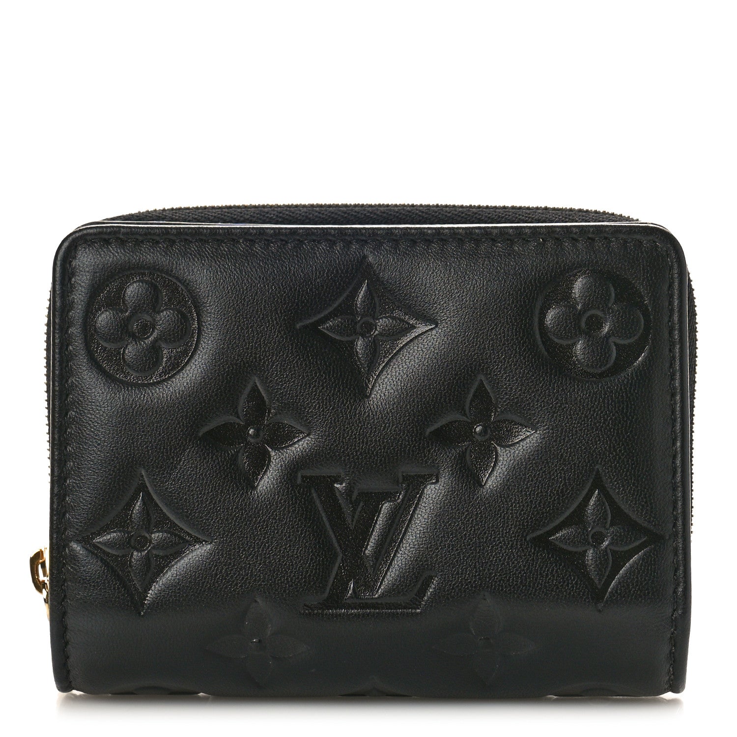 Louis Vuitton Lambskin Embossed Monogram Lou Coussin Wallet Black 1 of 9