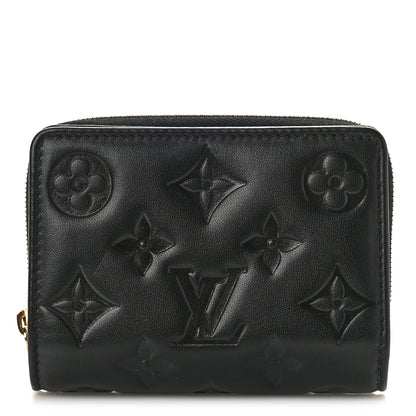 Louis Vuitton Lambskin Embossed Monogram Lou Coussin Wallet Black 1 of 9